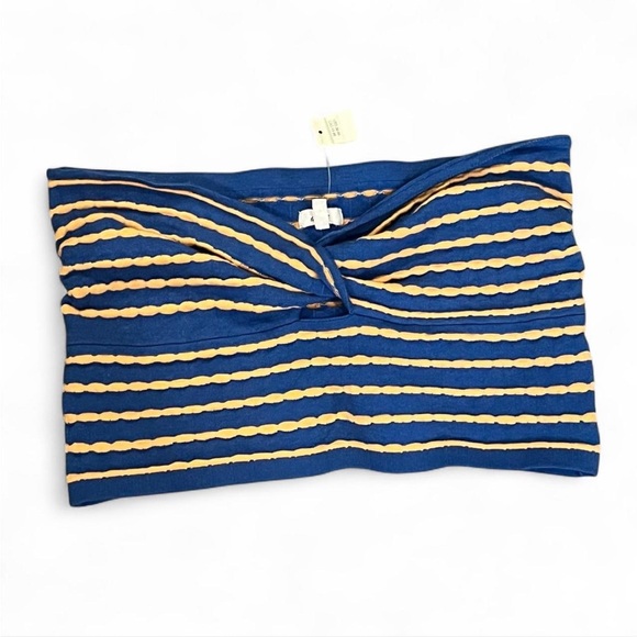 aerie Tops - Aerie Blue and Orange Striped Sleeveless Crop Top
